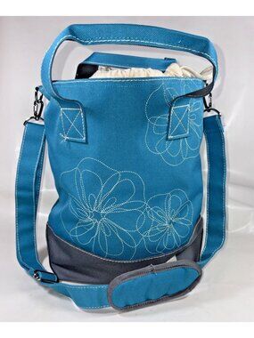 LocknLock Food Storage Tote Teal Green Three Bowls Outdoor Lunch